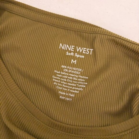 Nine West T-Shirt Women's Medium Soft Spun Ribbed Long Sleeve Basic Top - Picture 7 of 8